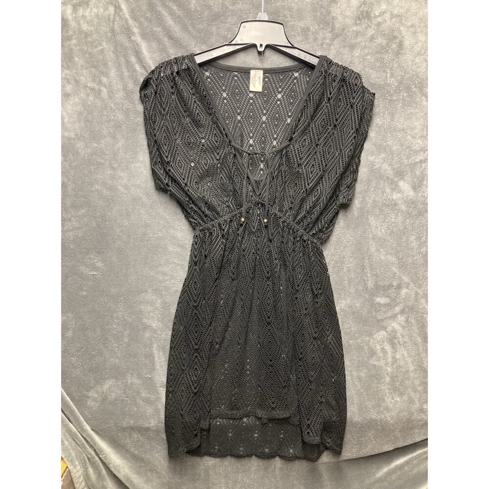 Arizona Jean Co Mesh Crochet Swimsuit Coverup/Dress Drawstring Empire Waist S